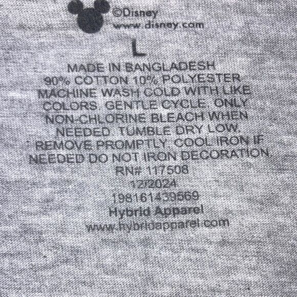 DISNEY Mickey Mouse Screaming Running Shirt Gray with Black Graphic Mens Large - Picture 7 of 8